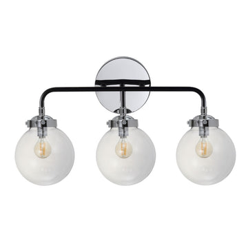 Caleb Brass Vanity Wall Sconce Clear